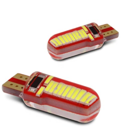 BOMBILLO BAYONETA LED SILICONADO FIJO ROJO