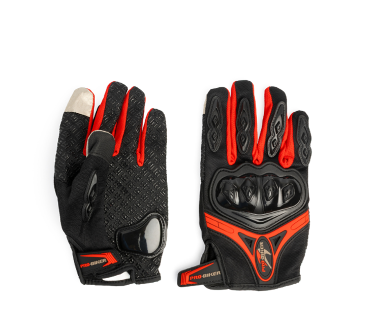 GUANTE RACING ARMOR NEGRO / ROJO