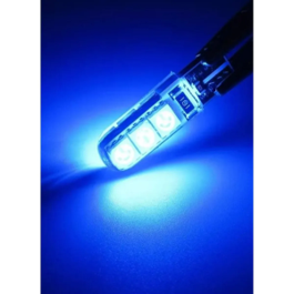 BOMBILLO BAYONETA LED SILICONADO FIJO. AZUL