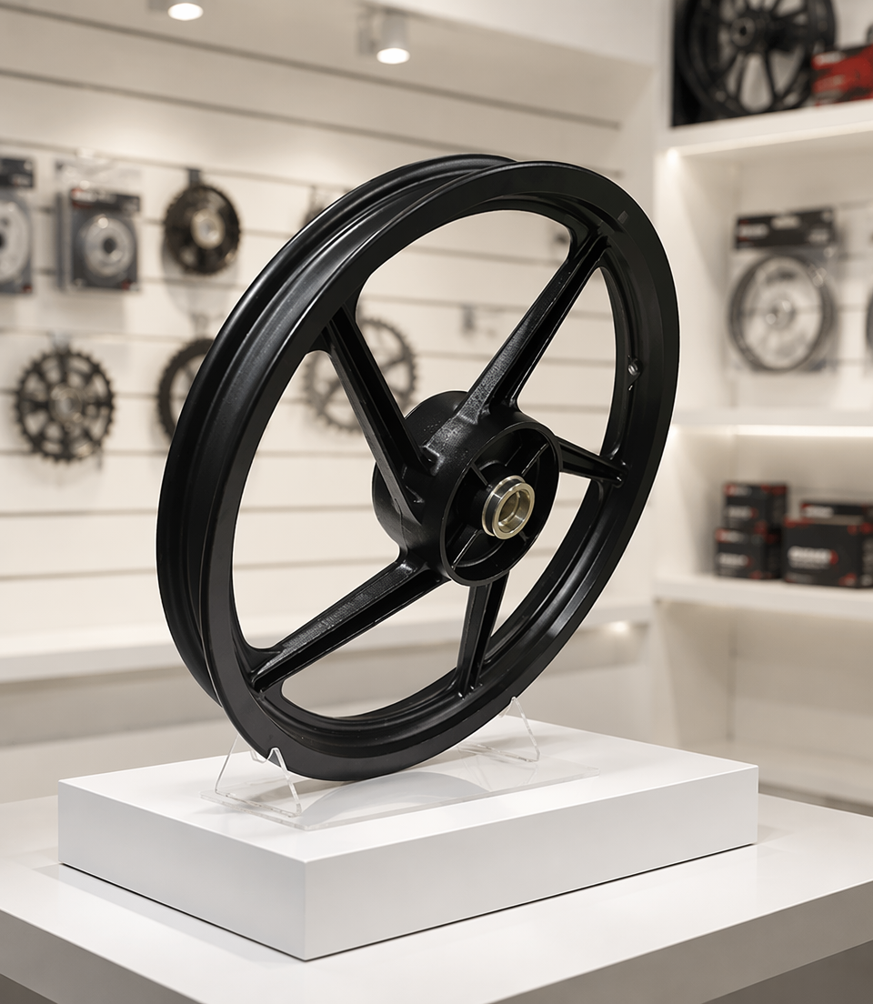 RIN ASPAS TRASERO PLATINO / DISCOVER 100 / XCD NEGRO