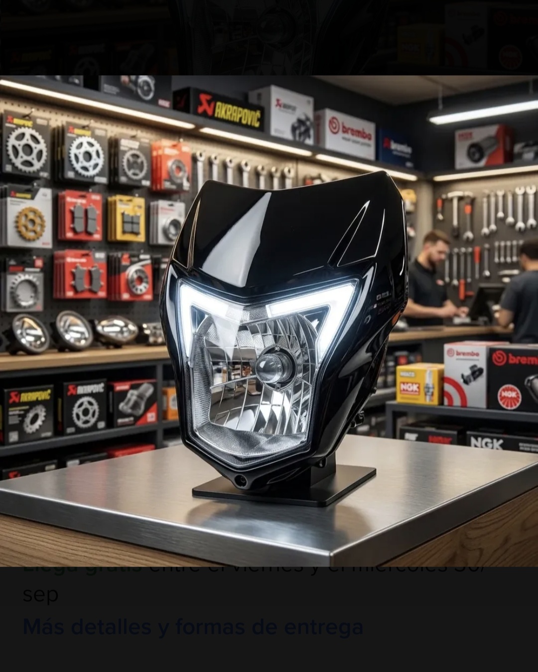FAROLA + CARENAJE XR 125/150/190 NEGRO (LUZ TESTIGO/MEDIA LED)