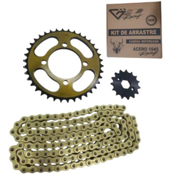 KIT ARRASTRE AKT NKD / 125 (38/15) RACING DORADO